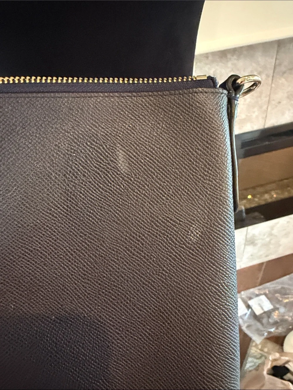 COACH Navy Blue Crossbody Bag with Gold Hardware